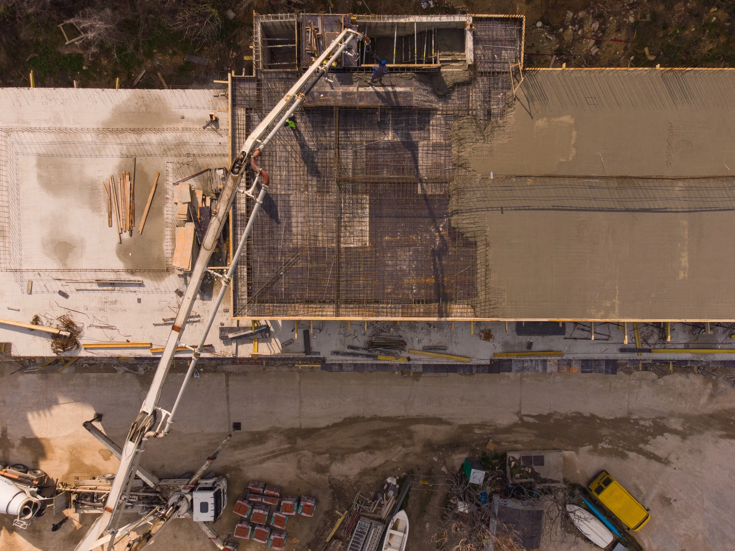 Ready-mix concrete being placed on a site in Dubai